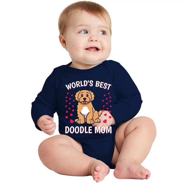 World's Best Doodle Mom Goldendoodle Mama Mother Gift Baby Long Sleeve Bodysuit