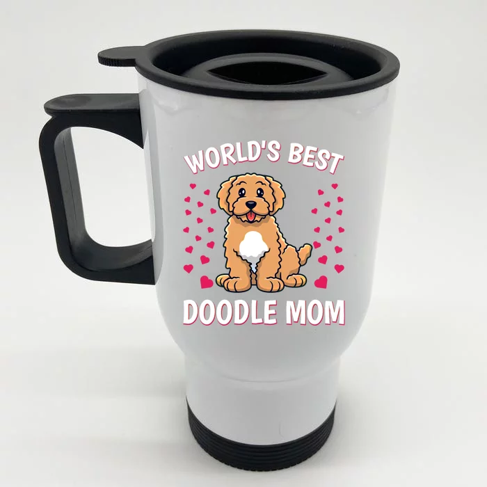 World's Best Doodle Mom Goldendoodle Mama Mother Gift Front & Back Stainless Steel Travel Mug