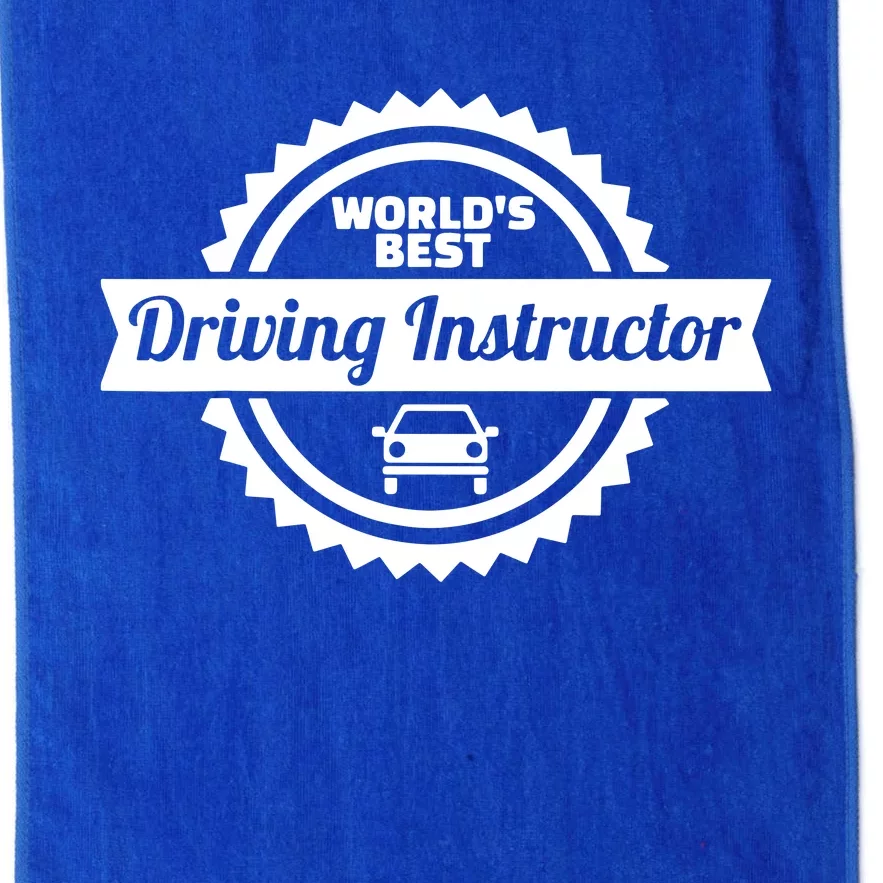 Worlds Best Driving Instructor Platinum Collection Golf Towel