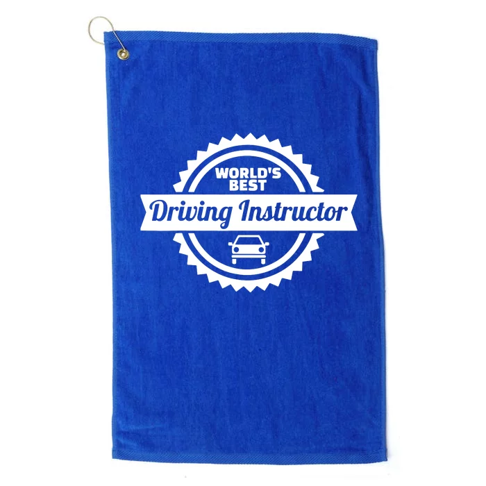 Worlds Best Driving Instructor Platinum Collection Golf Towel