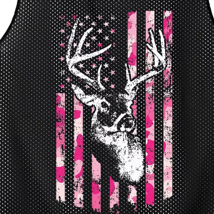 Whitetail Buck Deer Hunting Camo American Flag Mesh Reversible Basketball Jersey Tank