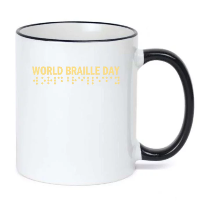 World Braille Day Blind Awareness Solidarity Black Color Changing Mug