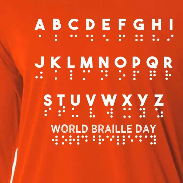 World Braille Day Blind Awareness Solidarity Cooling Performance Long Sleeve Crew