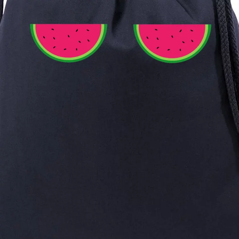 Watermelon Boob Design Flirty Hot Summer Brunch Gift Drawstring Bag