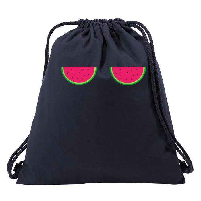 Watermelon Boob Design Flirty Hot Summer Brunch Gift Drawstring Bag