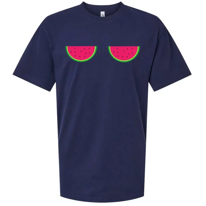 Watermelon Boob Design Flirty Hot Summer Brunch Gift Sueded Cloud Jersey T-Shirt