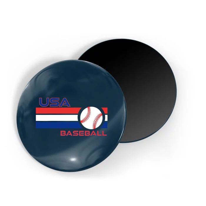 Wo Ball Dad Love USA Professional Baseball American Flag Themed V-Neck Magnet