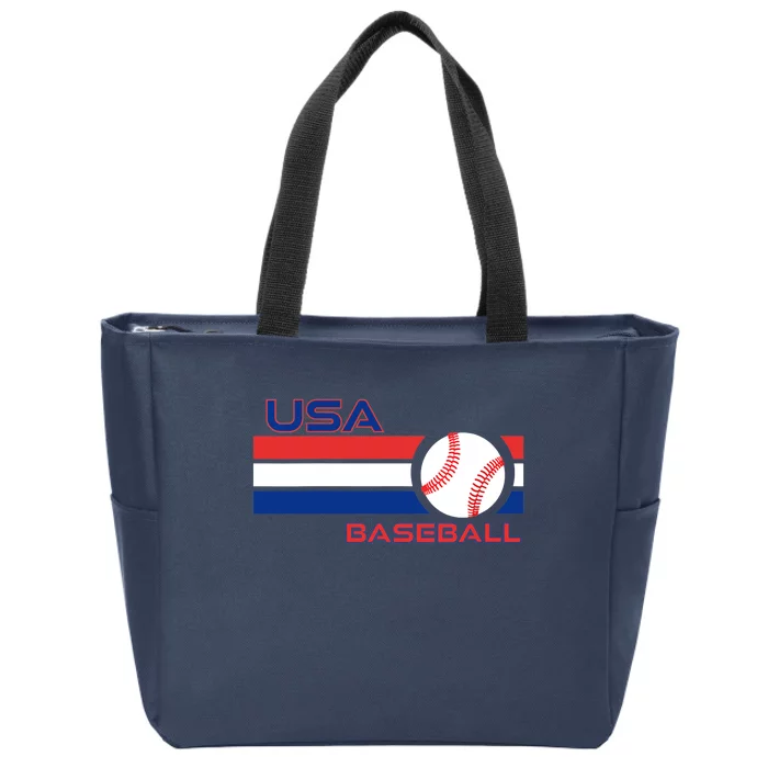 Wo Ball Dad Love USA Professional Baseball American Flag Themed V-Neck Zip Tote Bag