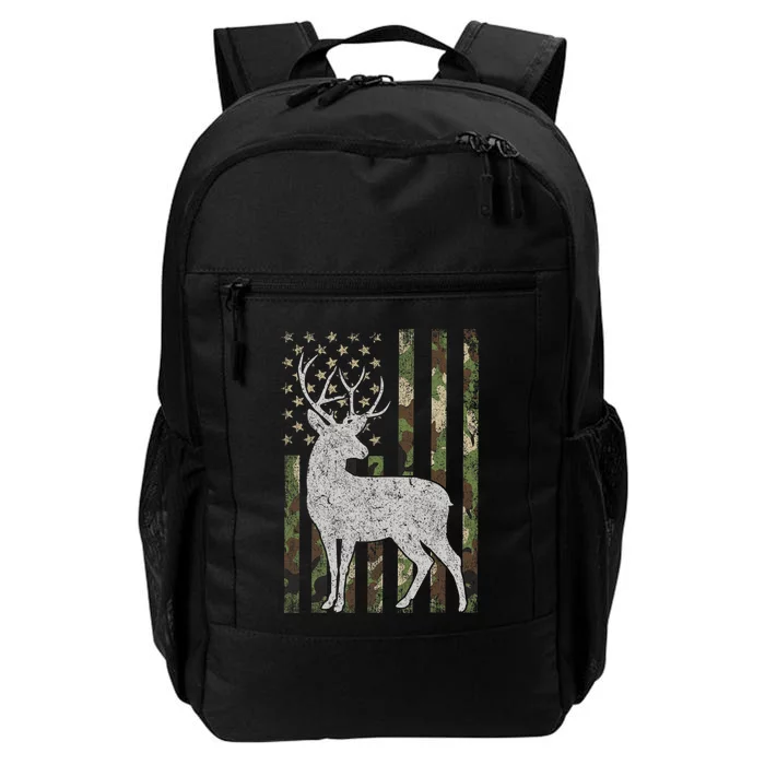 Whitetail Buck Deer Hunting American Camouflage USA Flag Daily Commute Backpack