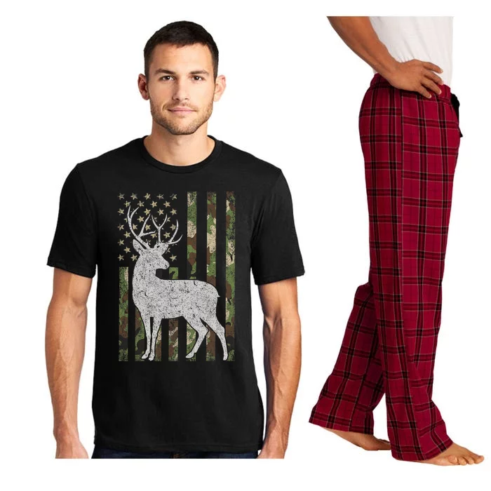 Whitetail Buck Deer Hunting American Camouflage USA Flag Pajama Set