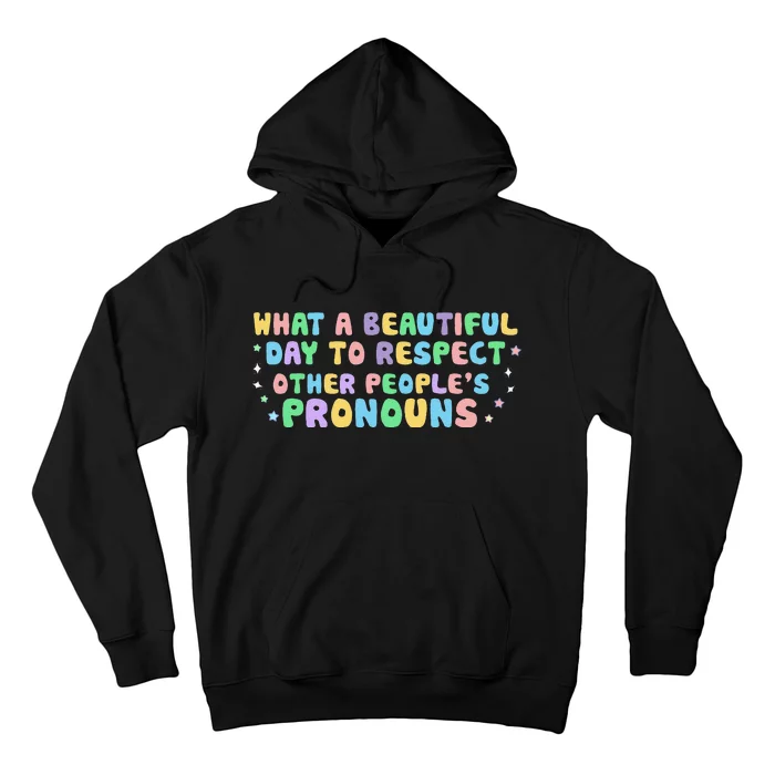 What Beautiful Day To Respect Other Peoples Pronouns LGBT Gift Hoodie