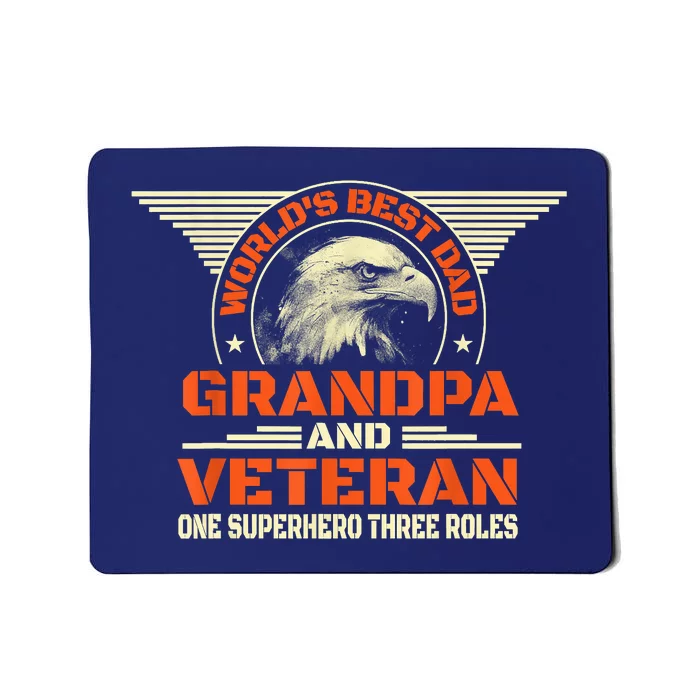 Worlds Best Dad Grandpa And Veteran Fathers Day Superhero Mousepad