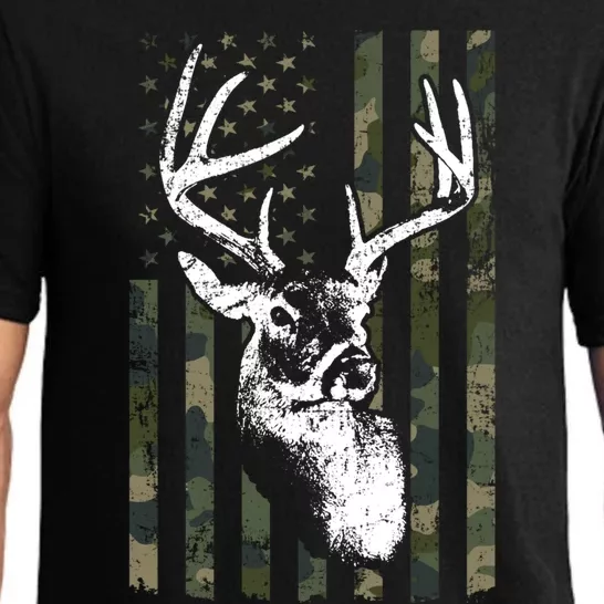 Whitetail Buck Deer Hunting Usa Camouflage Flag Funny Gift Pajama Set