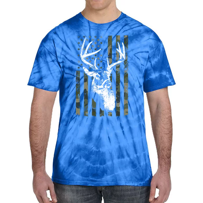 Whitetail Buck Deer Hunting Usa Camouflage Flag Funny Gift Tie-Dye T-Shirt