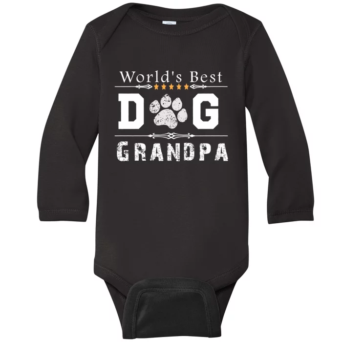 WorldS Best Dog Grandpa Baby Long Sleeve Bodysuit