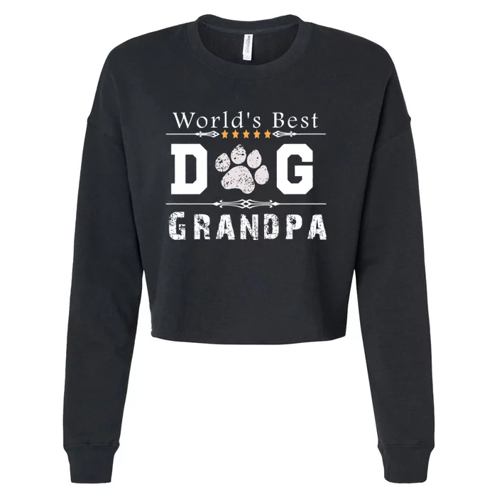 WorldS Best Dog Grandpa Cropped Pullover Crew