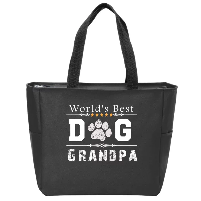 WorldS Best Dog Grandpa Zip Tote Bag