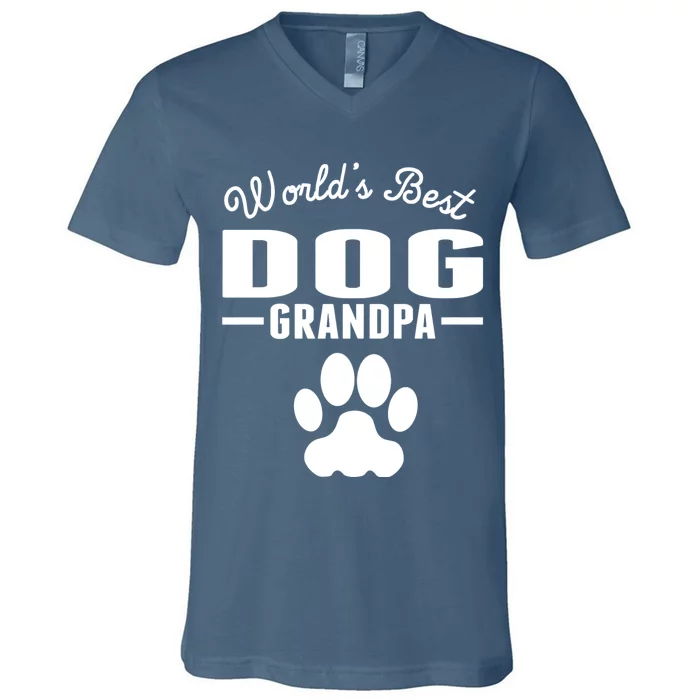 WorldS Best Dog Grandpa V-Neck T-Shirt