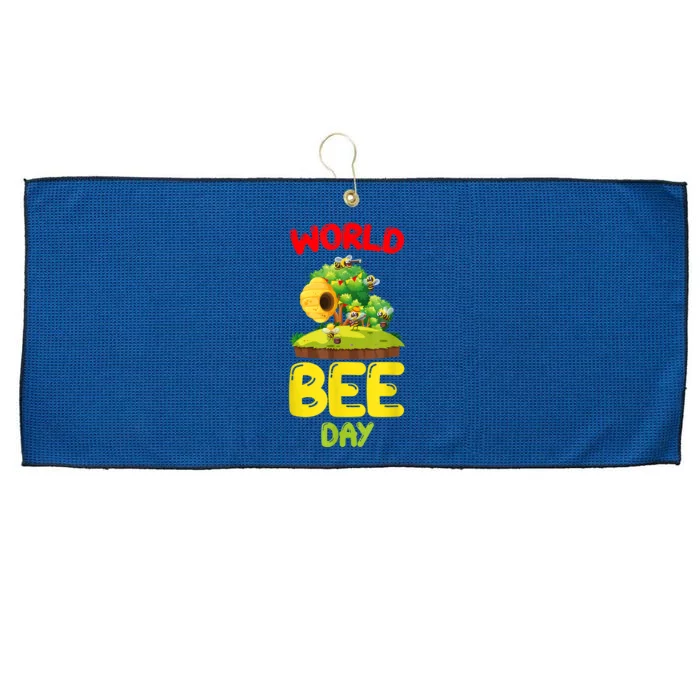 World Bee Day Bee Lover Beekeeper Large Microfiber Waffle Golf Towel