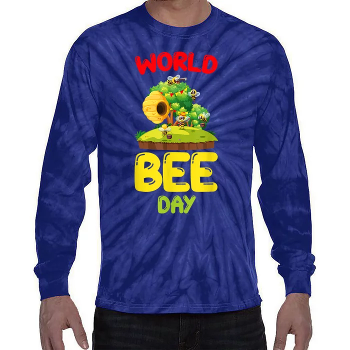 World Bee Day Bee Lover Beekeeper Tie-Dye Long Sleeve Shirt