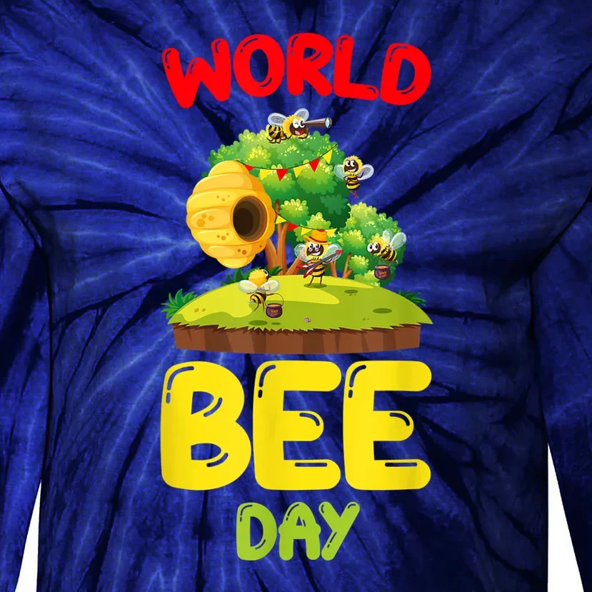 World Bee Day Bee Lover Beekeeper Tie-Dye Long Sleeve Shirt