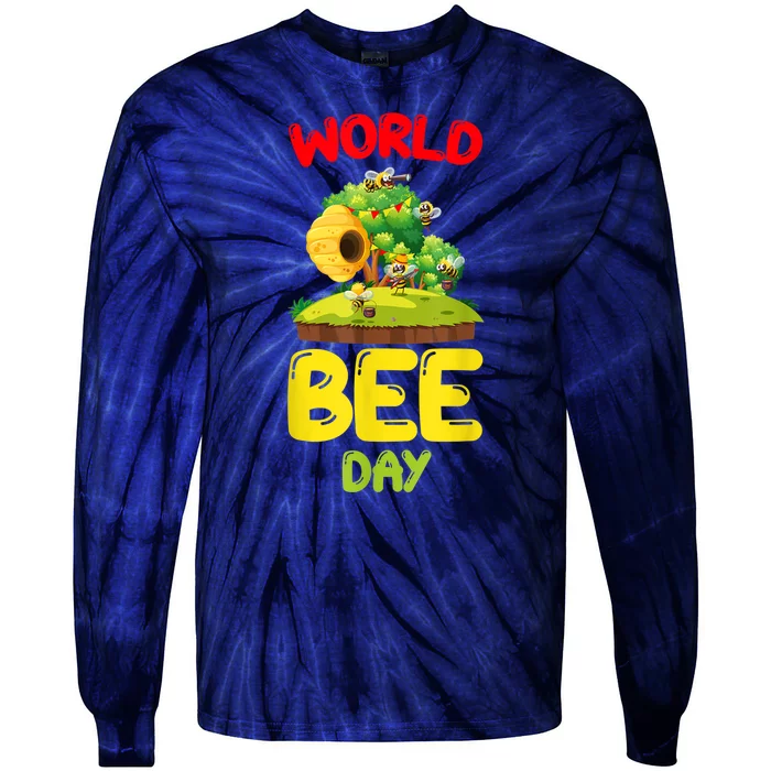 World Bee Day Bee Lover Beekeeper Tie-Dye Long Sleeve Shirt