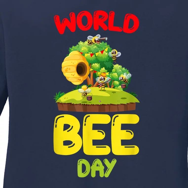 World Bee Day Bee Lover Beekeeper Ladies Long Sleeve Shirt