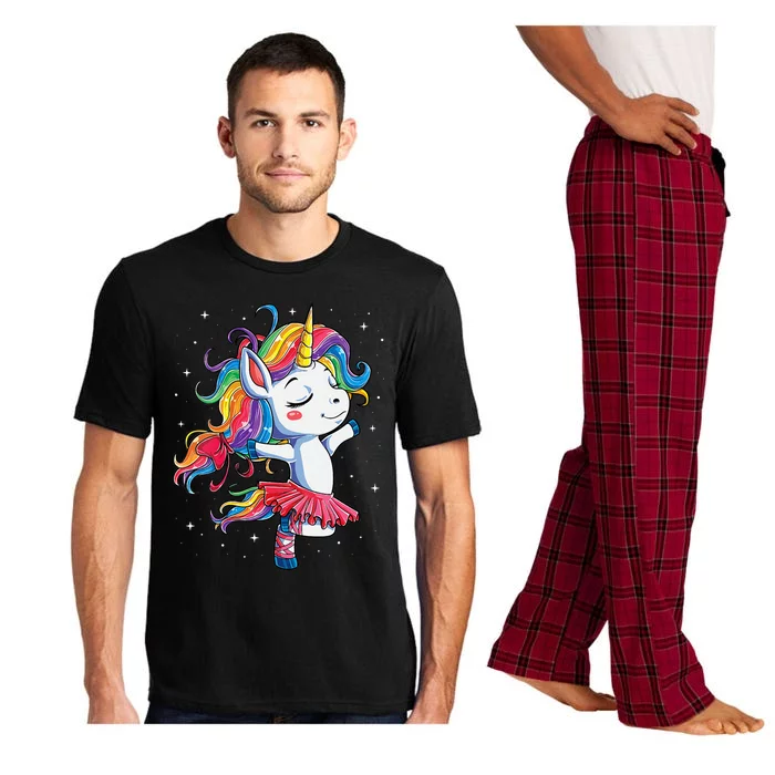 Womens Ballet Dancer Unicorn Ballerina Funny Women Rainbow Unicorns Pajama Set