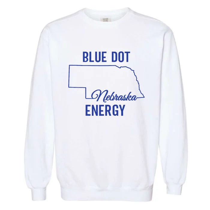 Women Blue Dot In A Red State Nebraska State Harris Walz Garment-Dyed Sweatshirt