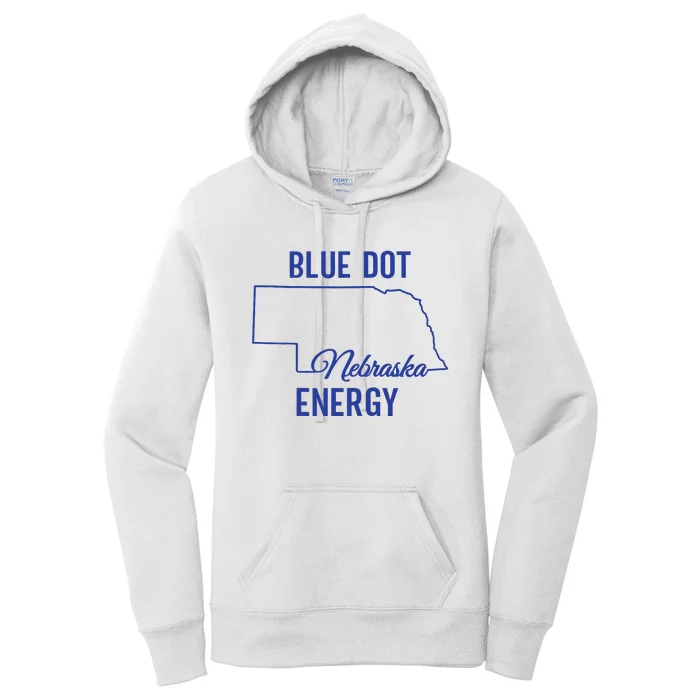 Women Blue Dot In A Red State Nebraska State Harris Walz Women's Pullover Hoodie