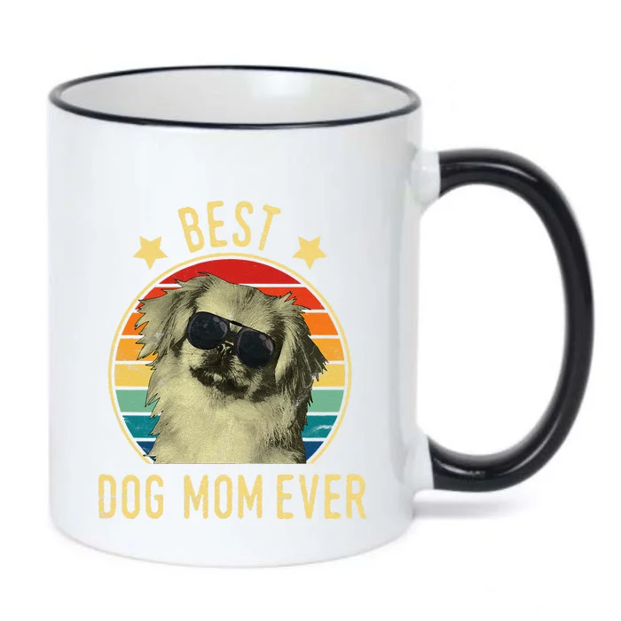 Womens Best Dog Mom Ever Pekingese Mother's Day Gift Black Color Changing Mug