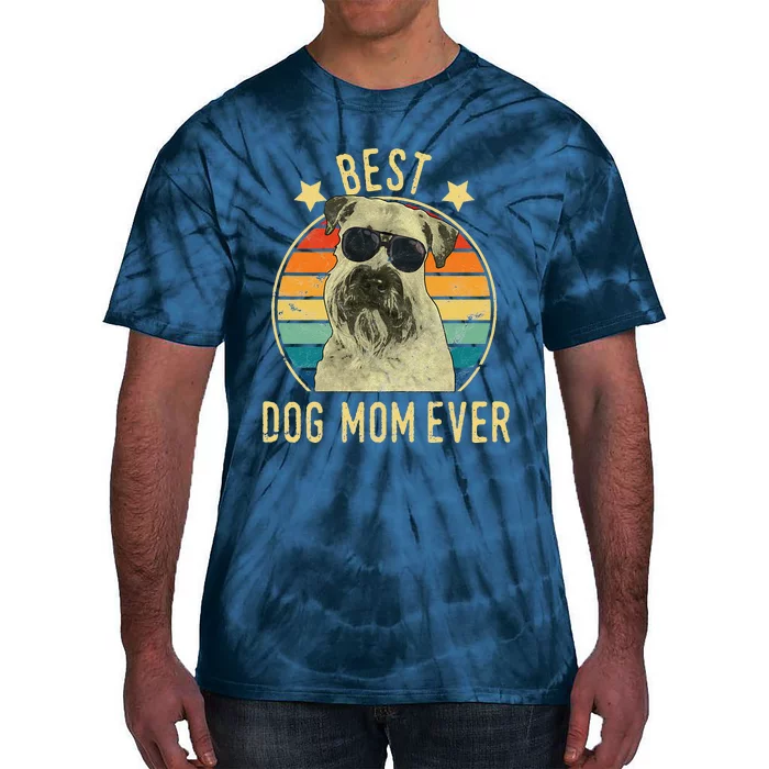 Womens Best Dog Mom Ever Soft Coated Wheaten Terrier Mother's Day Tie-Dye T-Shirt