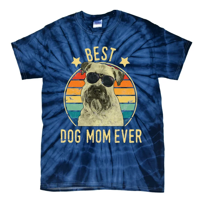 Womens Best Dog Mom Ever Soft Coated Wheaten Terrier Mother's Day Tie-Dye T-Shirt