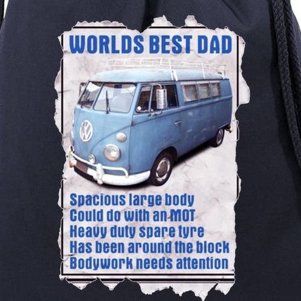 Worlds Best Dad VW Camper Van, Ideal Funny Birthday Gift Present Drawstring Bag