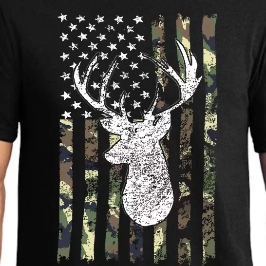 Whitetail Buck Deer Hunting American Camouflage USA Flag Pajama Set