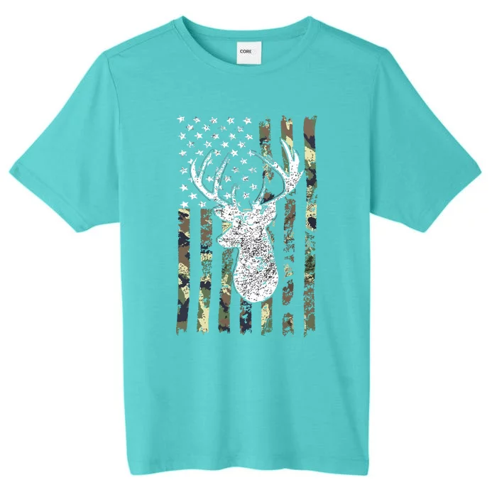 Whitetail Buck Deer Hunting American Camouflage USA Flag ChromaSoft Performance T-Shirt