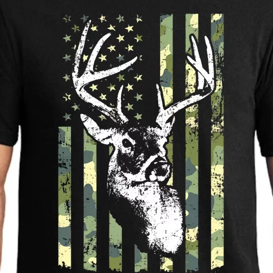 Whitetail Buck Deer Hunting USA Camouflage American Flag Pajama Set