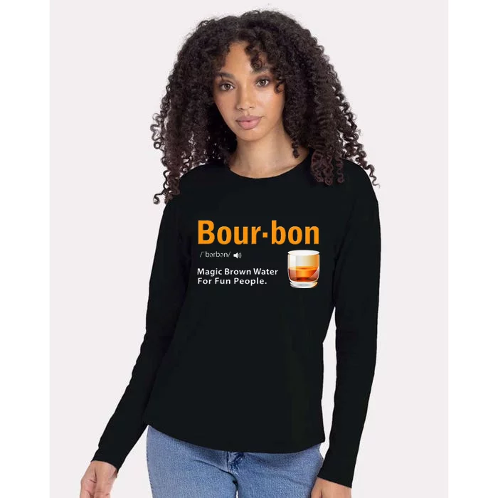 Whiskey Bourbon Definition Magic Brown Water Kentucky Womens Cotton Relaxed Long Sleeve T-Shirt