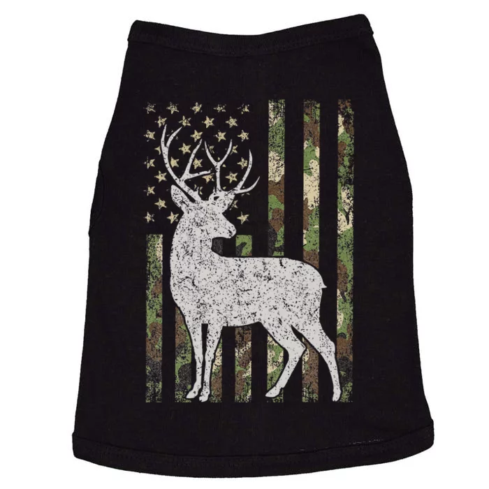 Whitetail Buck Deer Hunting American Camouflage Usa Flag Doggie Tank