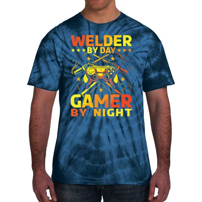 Welder By Day Gamer At Night Tie-Dye T-Shirt