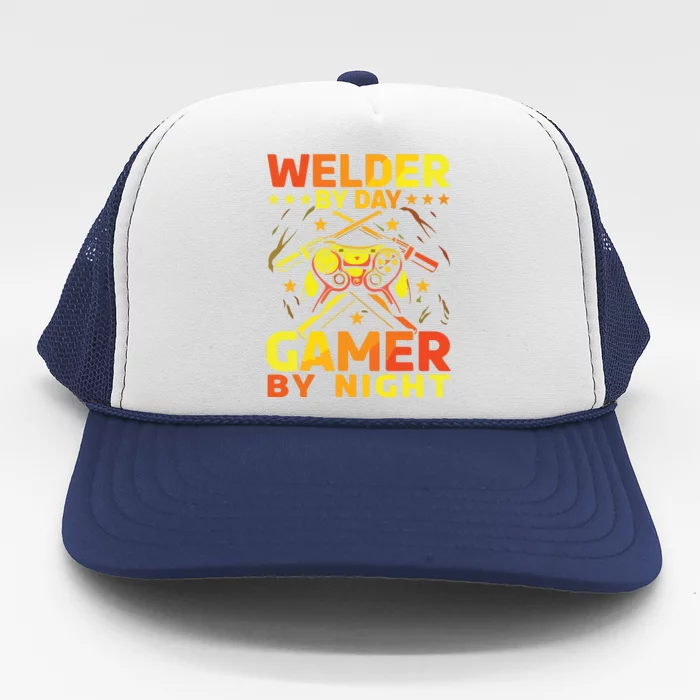 Welder By Day Gamer At Night Trucker Hat