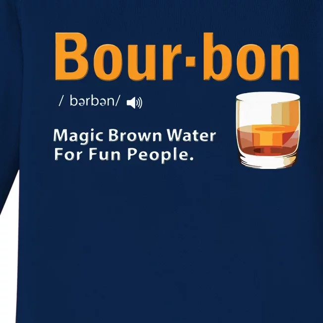 Whiskey Bourbon Definition Shirts Magic Brown Water Kentucky Baby Long Sleeve Bodysuit