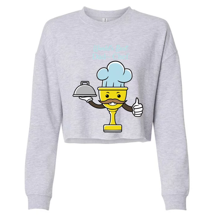 Worlds Best Dad Chef Gift Cropped Pullover Crew