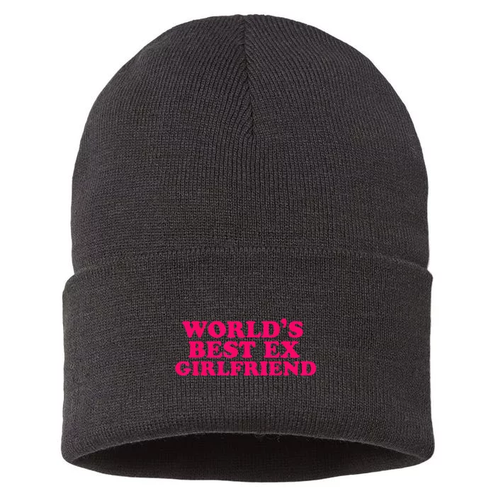 Worlds Best Ex Friend Funny Trendy GF Women Sustainable Knit Beanie