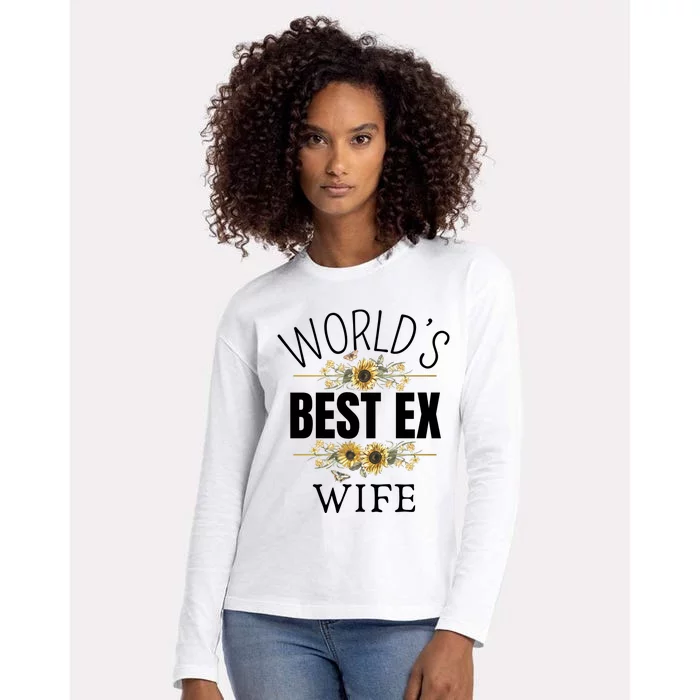 WorldS Best Ex Wife Sarcastic Divorcee Sayings Womens Cotton Relaxed Long Sleeve T-Shirt