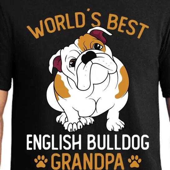 Worlds Best English Bulldog Grandpa Dog Owner Funny Men Pajama Set