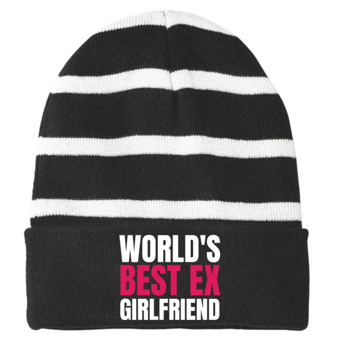 Worlds Best Ex Girlfriend Striped Beanie with Solid Band