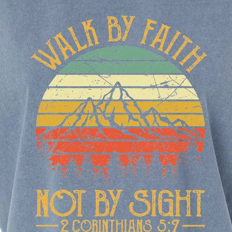 Walk By Faith Not By Sight T Bible Verse Gift Christian Garment-Dyed Women's Muscle Tee