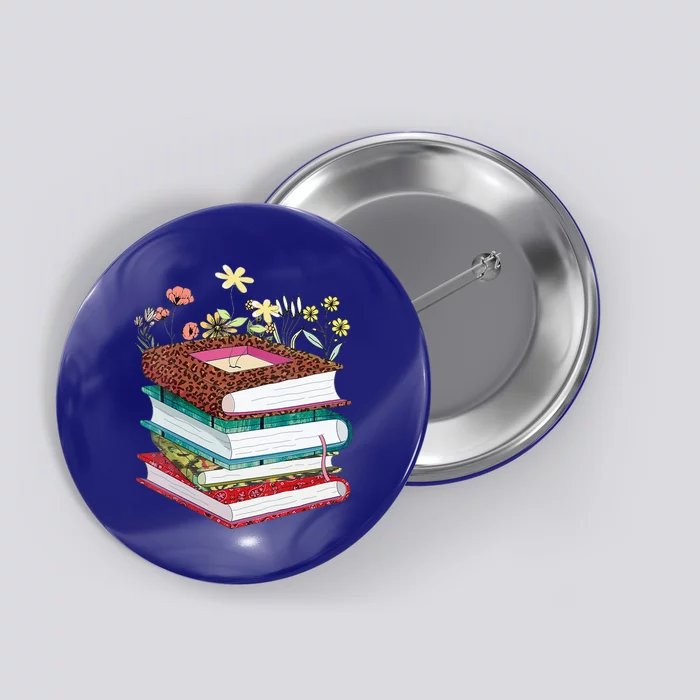 Wildflower Book Funny Reading Book Lover Button