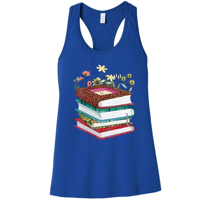 Wildflower Book Funny Reading Book Lover Women's Racerback Tank